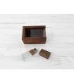 Pack PenDrive Madera Oscura y Cristal + Caja envejecida Ref.PackPC1PMCH8