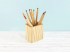 Solid pine pencil holder 9x7x10 cm. Ref. CR126
