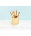 Solid pine pencil holder 9x7x10 cm. Ref. CR126