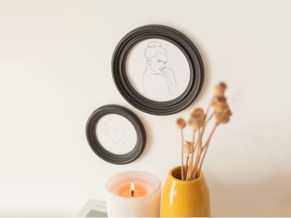 Wooden ring Ø10 cm. with inner profile Ref.137