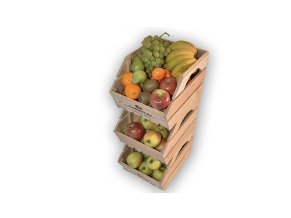 Caja de madera fruta apilable 30x40x25 cm. Ref.PCF40
