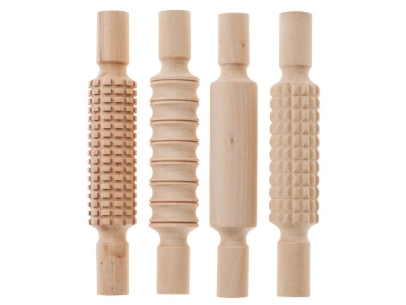 Wooden rollers for plasticine 4 units. Ref.OP211425