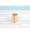 Round pinewood pencil holder, Ø8x10 cm. Ref. TEM2548