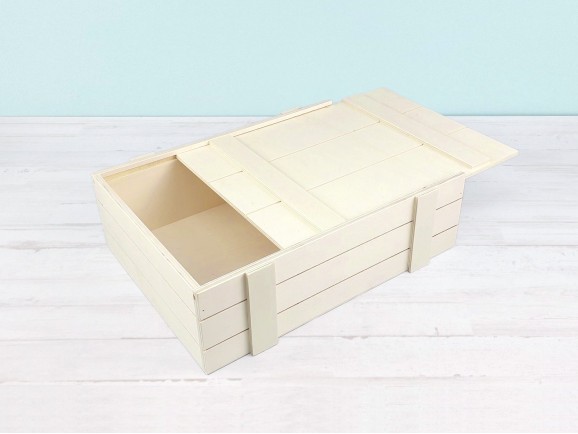 Caja de madera tipo Embalaje 35x27x10 cm. c/tapa corredera Ref.P1454C10RT