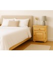 Rustic bedside table with door and drawer Ref.2253