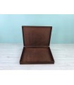 Aged wooden box 44.5x34.5x7 cm. with hinge and magnetic clasp