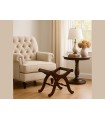Walnut color varnished wooden footstool Ref. 26321