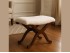 Walnut color varnished wooden footstool Ref. 26321