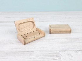Pack PenDrive 32GB Redondeado + Caja de madera Ref.PackS260-32