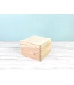 Square pine wood box 20x20x13 cm. with hinge Ref. DRSD120B