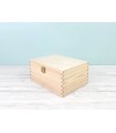 Caja de madera pino 28x21x13 cm. c/bisagra y broche Ref.DRSBOX1