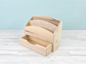 Escribanía de madera pino 25x9,5x20 cm. c/cajón Ref.DRAB279
