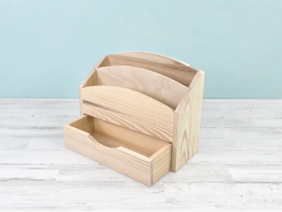 Pine wood writing desk 25x9.5x20 cm. with drawer Ref.DRAB279