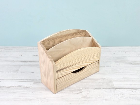 Pine wood writing desk 25x9.5x20 cm. with drawer Ref.DRAB279