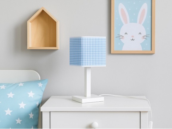 Lámpara sobremesa cuadrada pantalla vichy Ref.3013