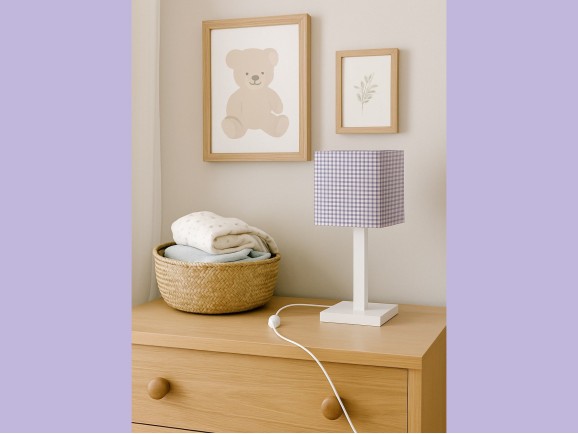 Lámpara sobremesa cuadrada pantalla vichy Ref.3013