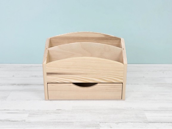 Pine wood writing desk 25x9.5x20 cm. with drawer Ref.DRAB279