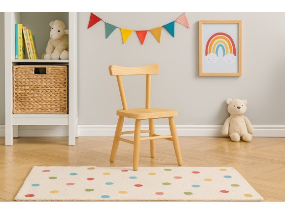 Silla infantil natural con asiento de madera Ref.AT31001