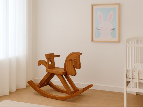 Caballito balancín de madera nogal Ref.8002