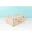 Caja maleta de madera 38,5x26,5x16 cm. c/asa de madera Ref.PCM55