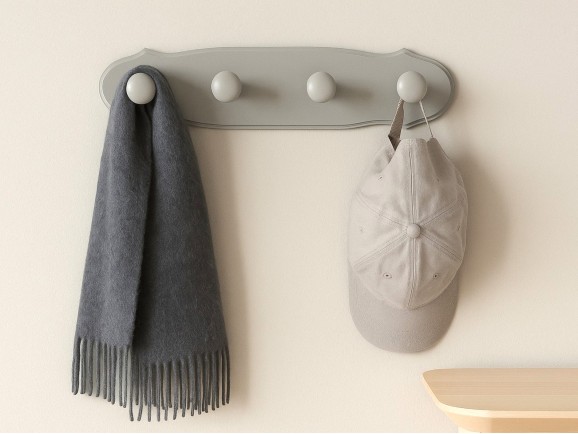 Wall coat rack 4 knobs with shape Ref.3022