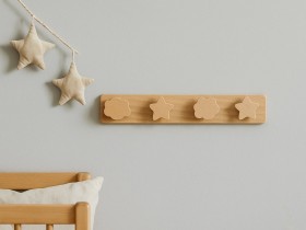 Natural wall coat rack 4 Combined hangers Ref.855C