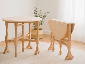 Mesa auxiliar plegable con patas torneadas Ref.1381