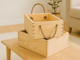 Caja de madera pino 24,5x17x10 cm. s/tapa Ref.DRPO261B