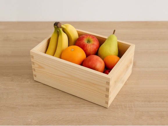 Pine wood box 24.5x17x10 cm. without lid Ref.DRPO261B