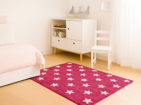 Alfombra Fucsia Estrellas Rosas Ref.LCFSW