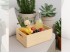 Pine wood basket box 30x20x14.5 cm. with handles Ref.DRSN130