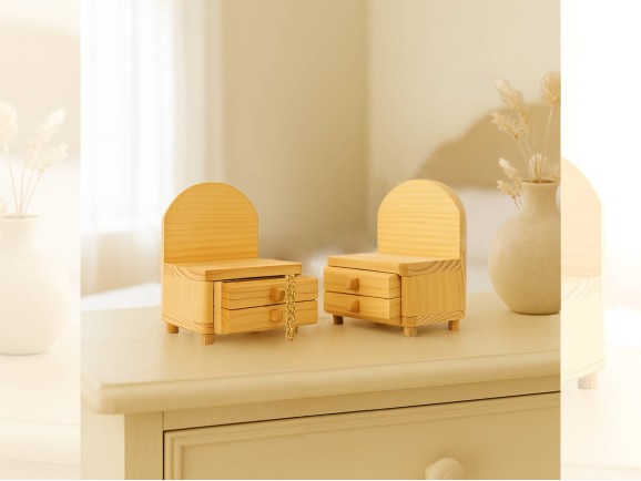 Small pine toilet 1 drawer 14x8x15 cm. Ref.1853