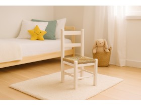 Silla infantil Blanca con asiento de enea Ref.AR0284390