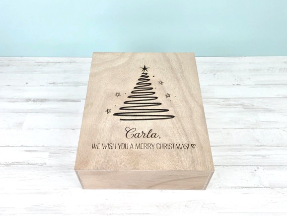 Caja madera 1 Botella + 2 copas bisagra y broche Ref.PC33