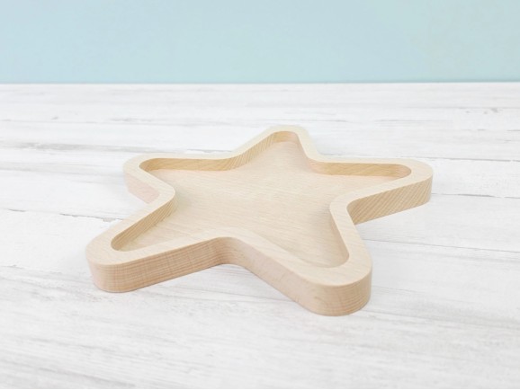 Wooden Star-Shaped Plate Ref.DRKC519