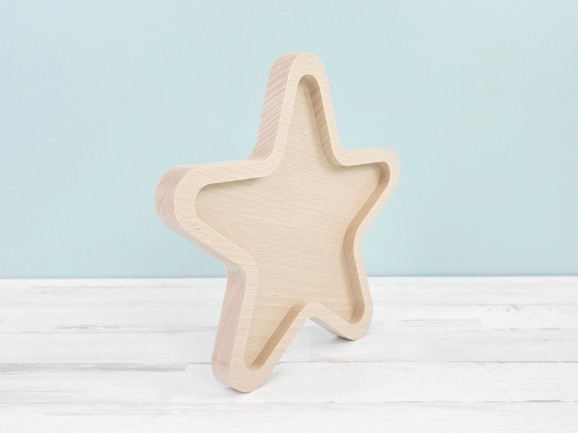 Wooden Star-Shaped Plate Ref.DRKC519