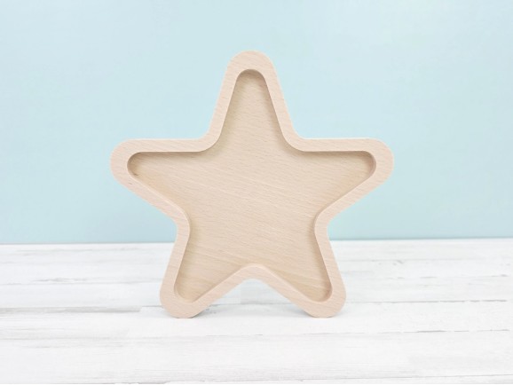 Wooden Star-Shaped Plate Ref.DRKC519