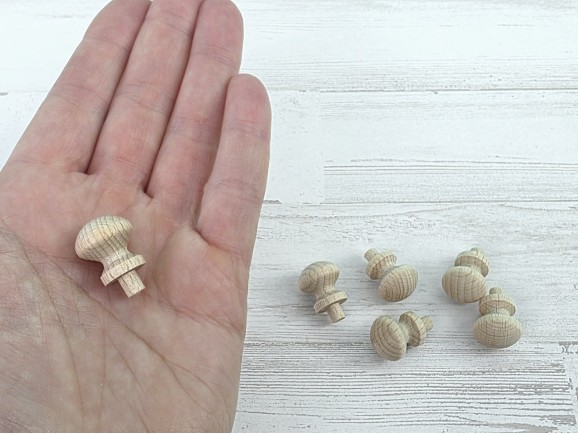 Tirador haya Ø1,5 cm. c/espiga Ref.DRX51