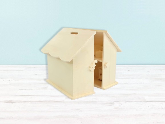 Wooden dollhouse with furniture Ref.AR15702