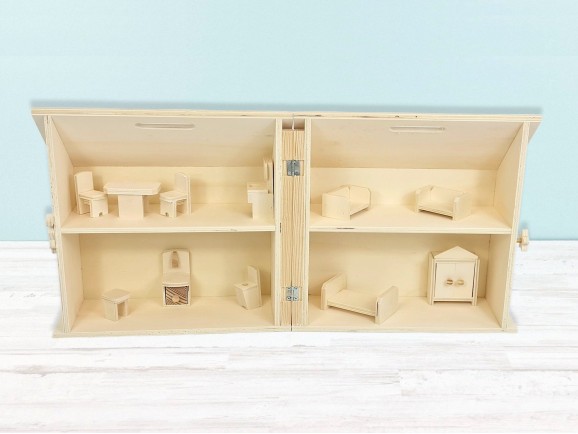 Wooden dollhouse with furniture Ref.AR15702