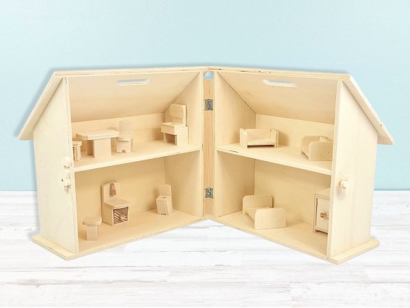 Wooden dollhouse with furniture Ref.AR15702