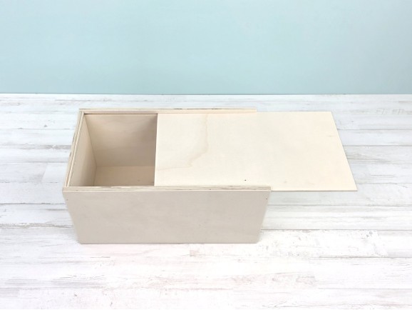 Caja de madera 30x17x15,5 cm. c/tapa corredera Ref.PC02TC