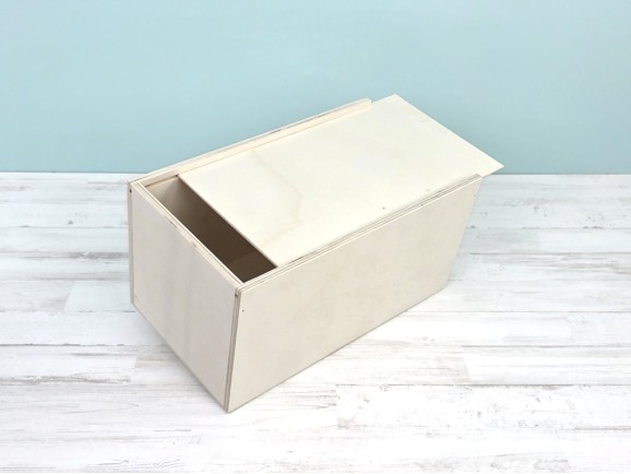 Caja de madera 30x17x15,5 cm. c/tapa corredera Ref.PC02TC