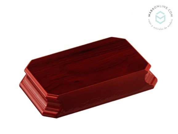 Rectangular-octagonal mahogany base, 17x12x3 cm. Ref. MS10242M