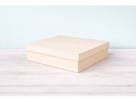 Caja de madera Cuadrada 33x33x8 cm. c/tapa Ref.P35C23DG
