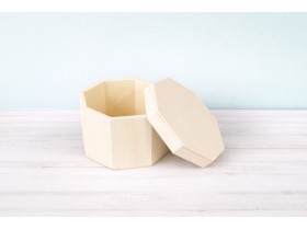 Octagonal wooden box 17x17x11 cm. with cover Ref.P53C10E