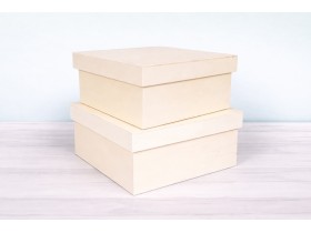 Caja de madera Cuadrada 20x20x10 cm. c/tapa Ref.P00C20