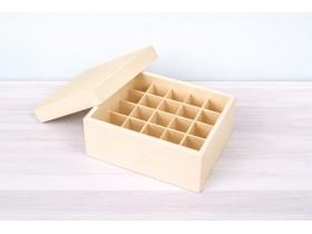 Wooden box 23x17x11 cm. 24 divisions with lid Ref.P00CF1A