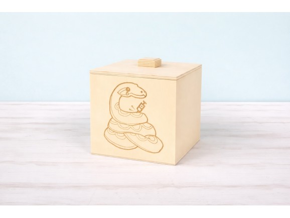 Cubic wooden box 13x13x13 cm. with lid Ref.P1985P