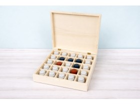 Wooden box 23x23x5 cm. 25 divisions Ref.AR1028.2